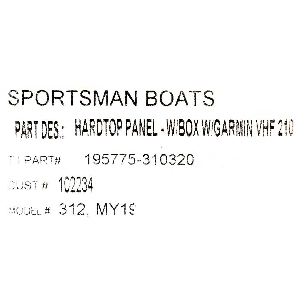 Sportsman Boat Electronics Panel 102234 | Open 312 CC w/ Storage Box