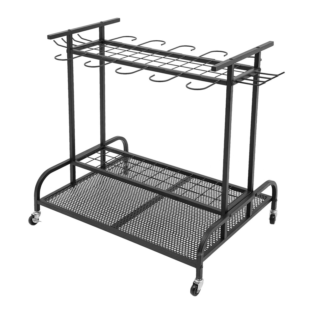 Large Capacity Garage Tool Organizer with Hooks Garden Tool Organizer with Wheel