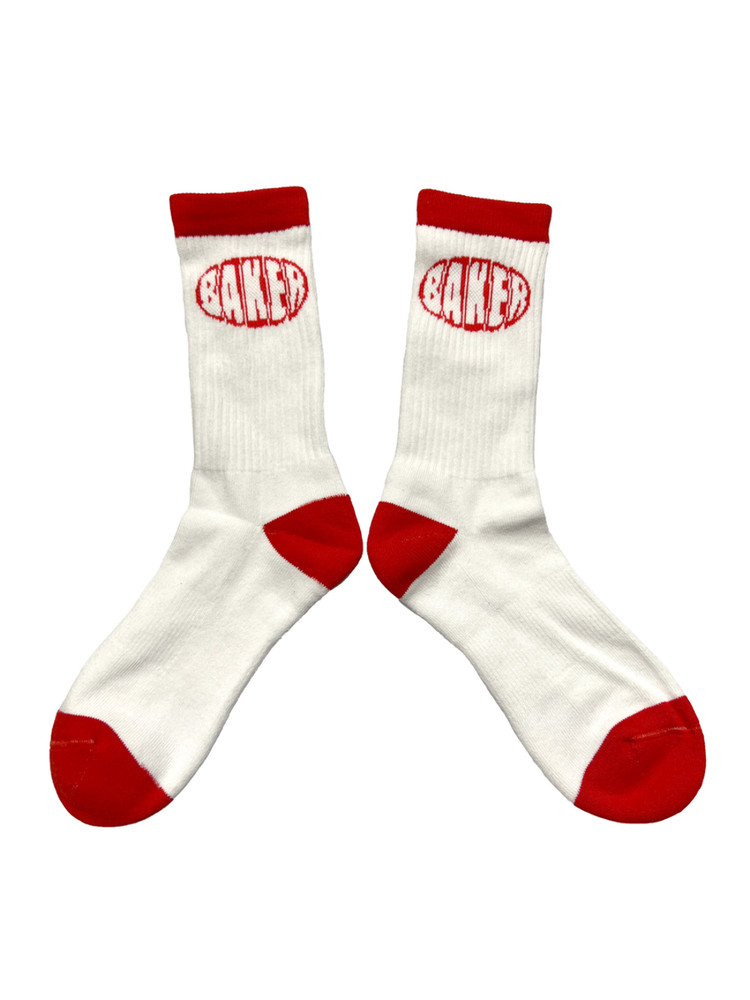 Baker Oval (White/Red) Socks