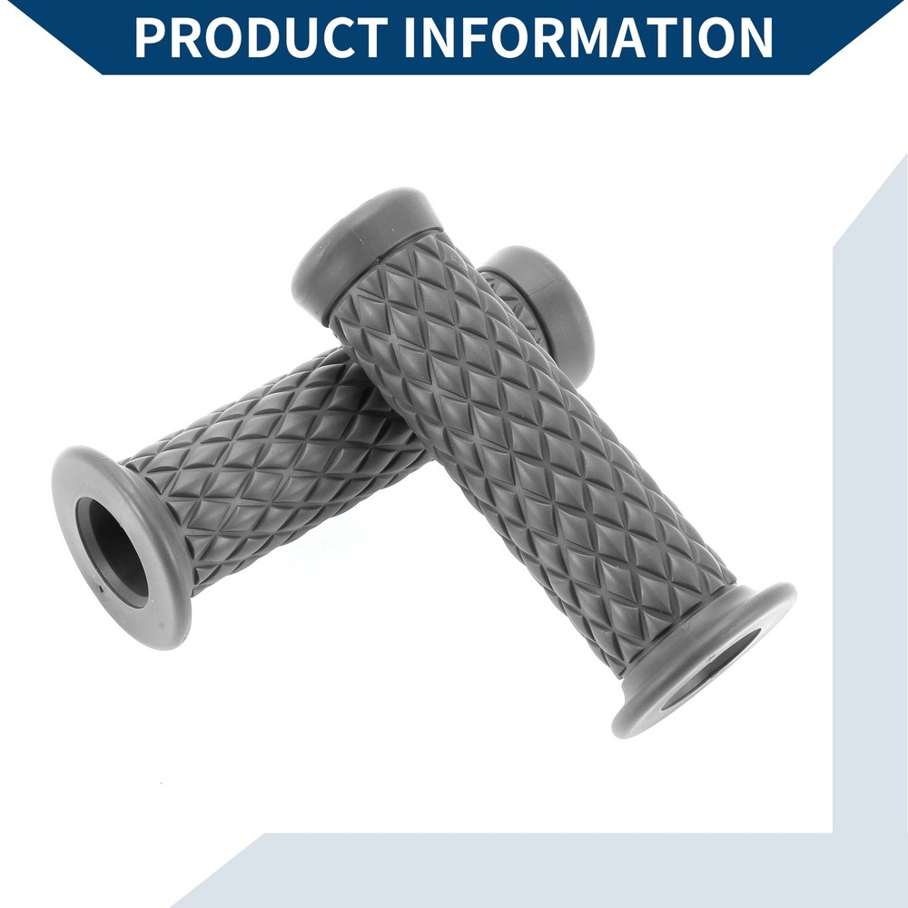 Grey Rubber Motorcycle Handlebar Covers 7/8" 22mm 1 Pair