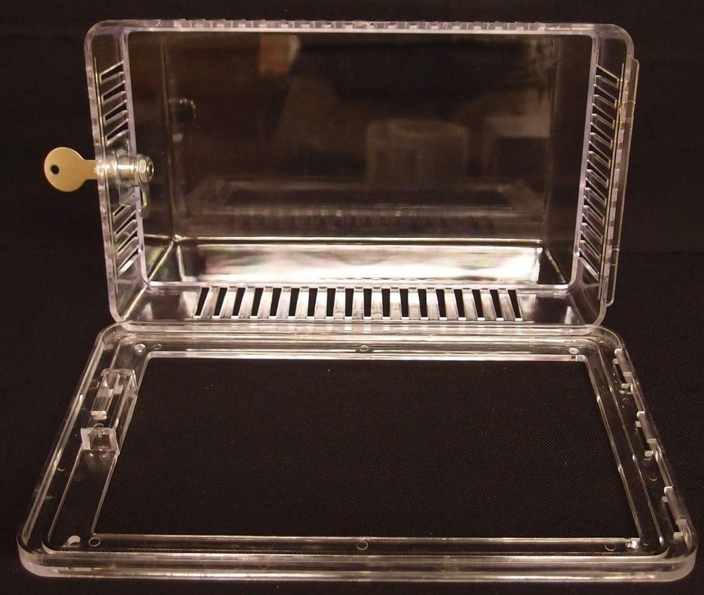 Clear Plastic Thermostat Guard - See Thru - Solid Base - 8.25" x 5.37" - Extr...