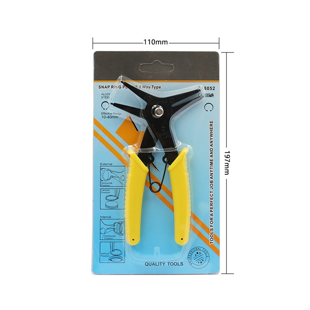 Yellow Circlip Pliers Internal External 2 in 1 Snap Ring Plier Combination