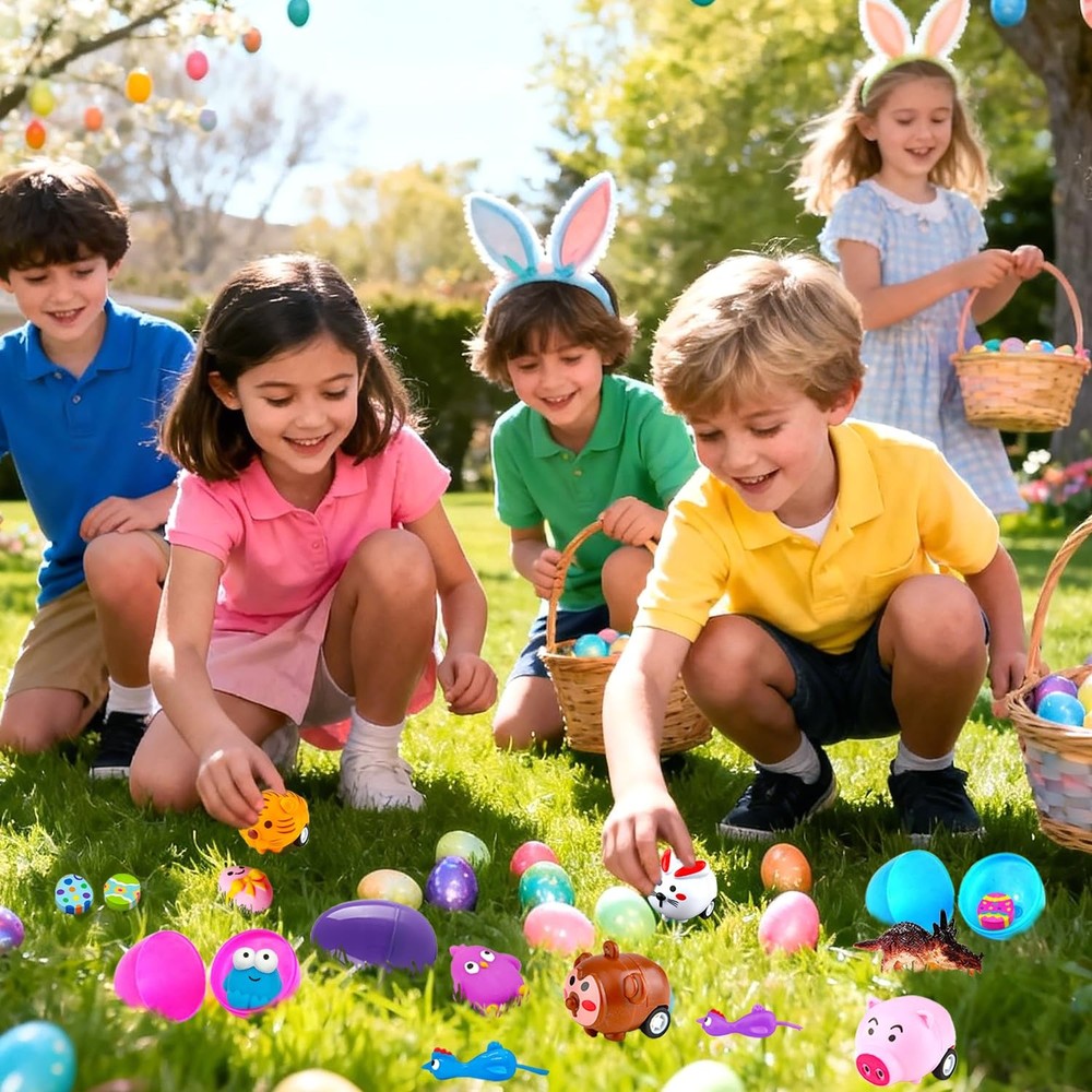 318 Pcs Prefilled Easter Eggs Filled Pre Filled Easter Eggs for Kids Prefille...