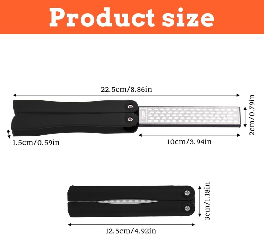 Double Sided Folded Pocket Diamond Knife Sharpening Stone Sharpener Tool