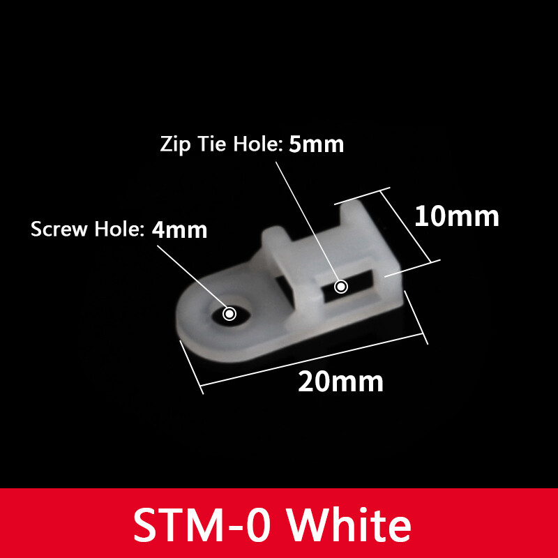 STM Cable Zip Tie Base Clips, Screw Mount Saddle Cradle Fixing Clips Holders