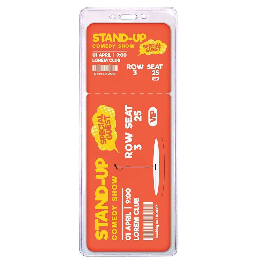 5 Pack - 3x8 Sporting Event Ticket Holder - Vertical Vinyl Credential Holders