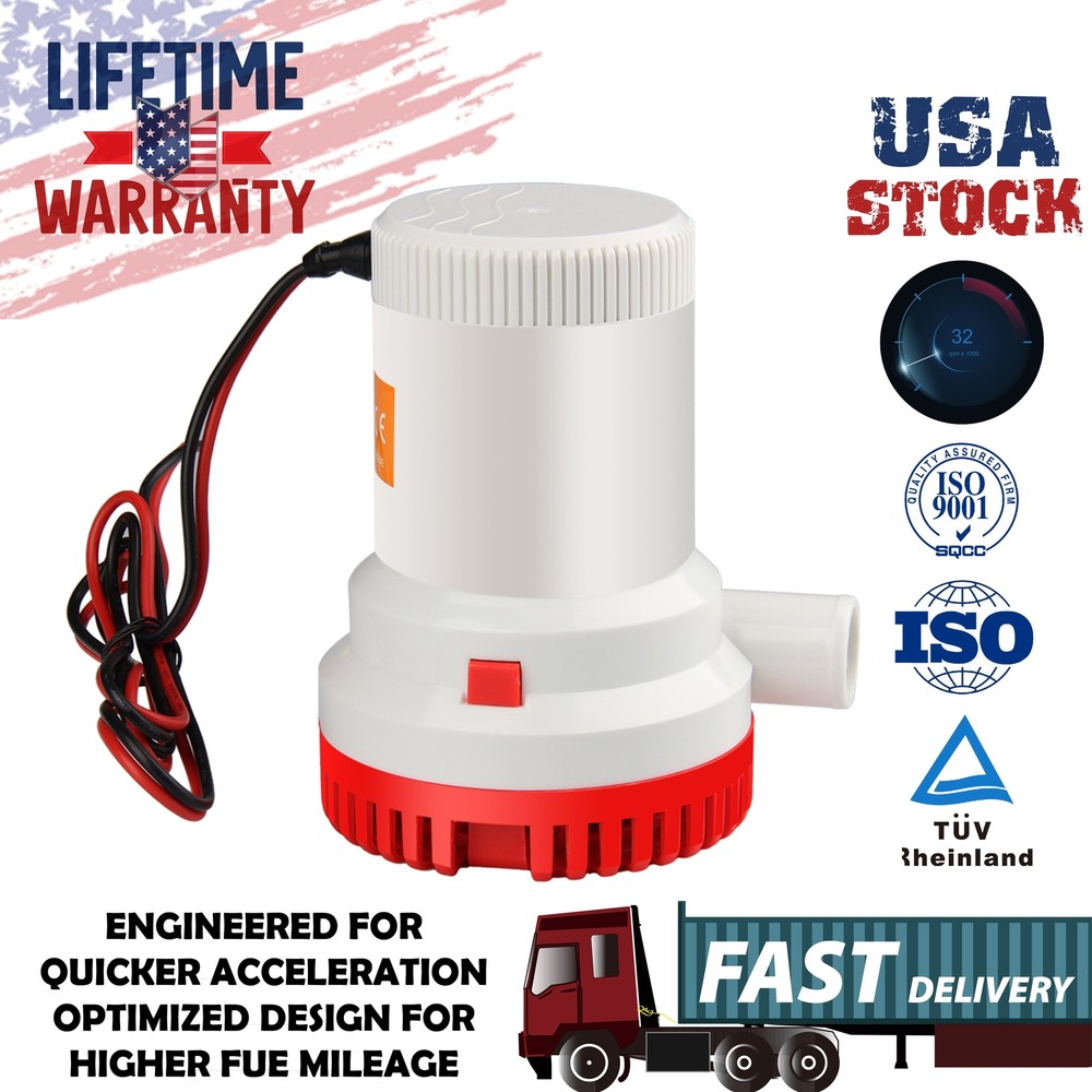 Submersible 1500GPH 12V Marine Plumbing Electric Bilge Pump Water Pump For Boat