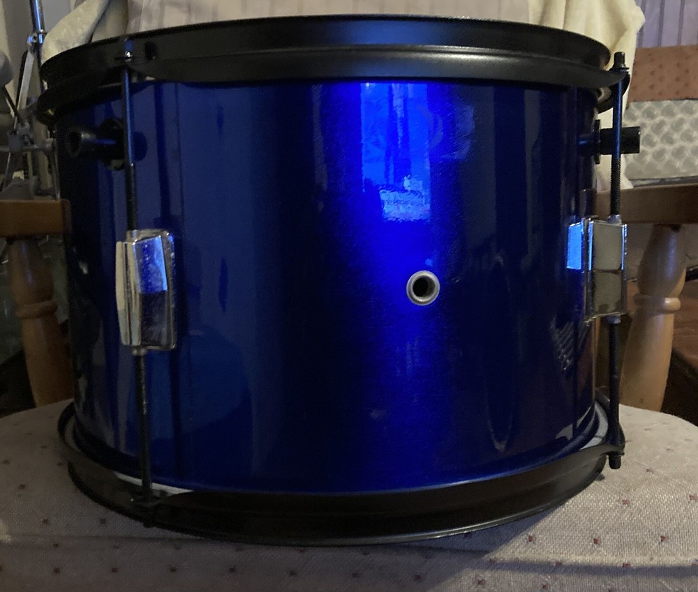 Deep Blue Glitter/sparkle Rack Tom Drum 10x14 Very Nice