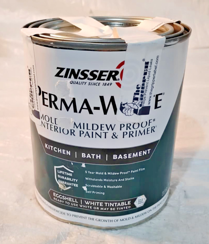 Zinsser 02774 PERMA-WHITE Mold & Mildew Proof Interior Paint, Quart