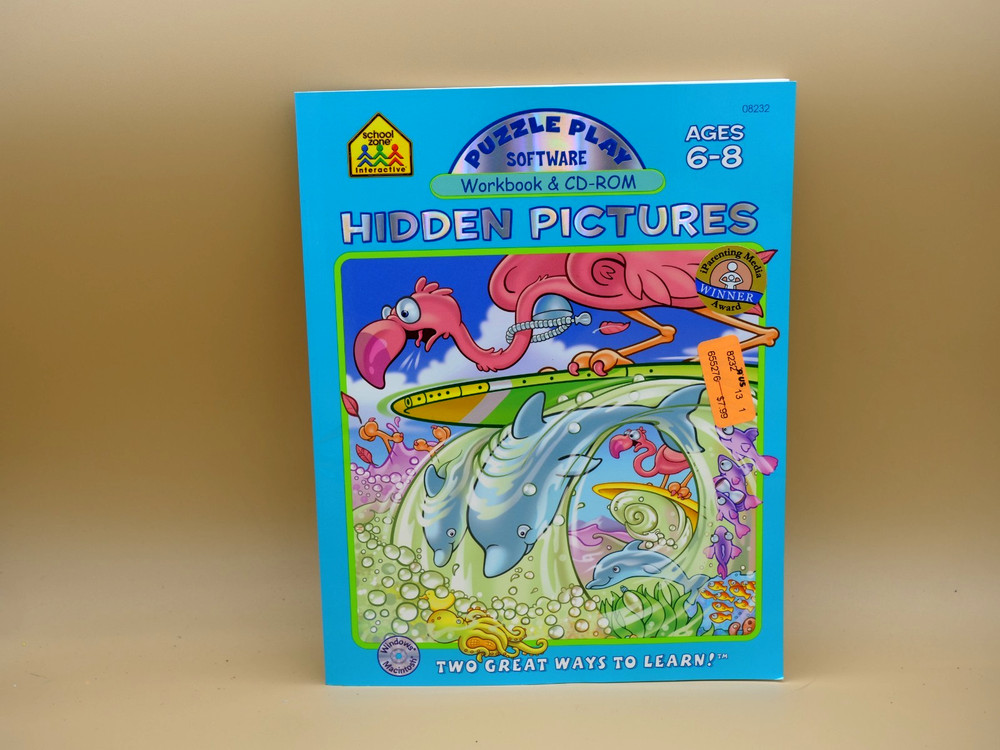 School Zone Interactive Puzzle Play Software Workbook+CD-ROM Hidden Pictures 6-8