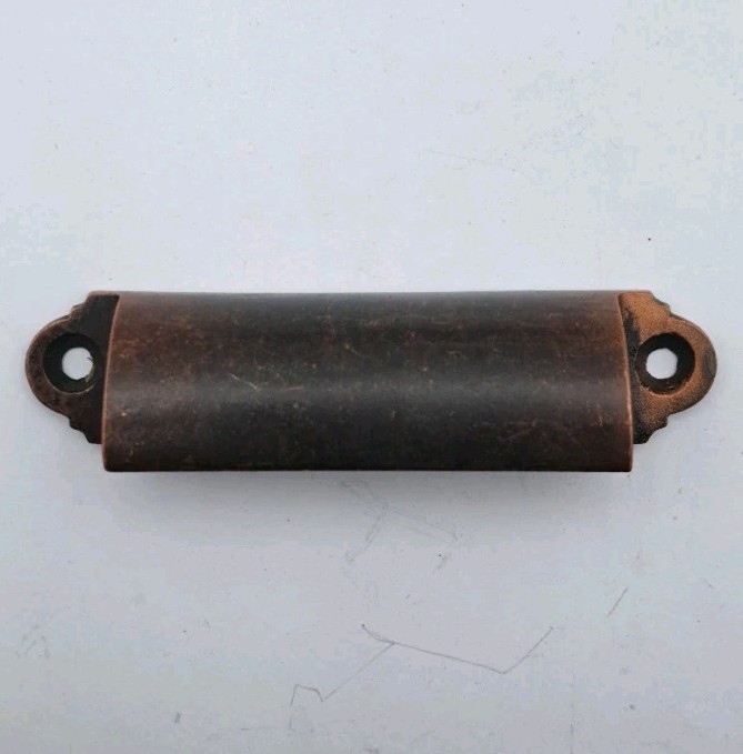 Antique Bin Pull Apothecary Drawer Pull Handle Old Vintage Cast Brass Hardware