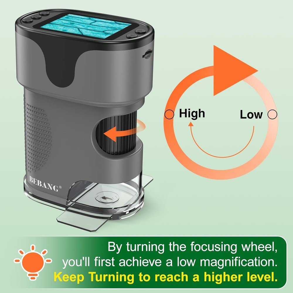 Kids 1000X Handheld Digital Microscope - Portable Learning Tool for Ages 4-12