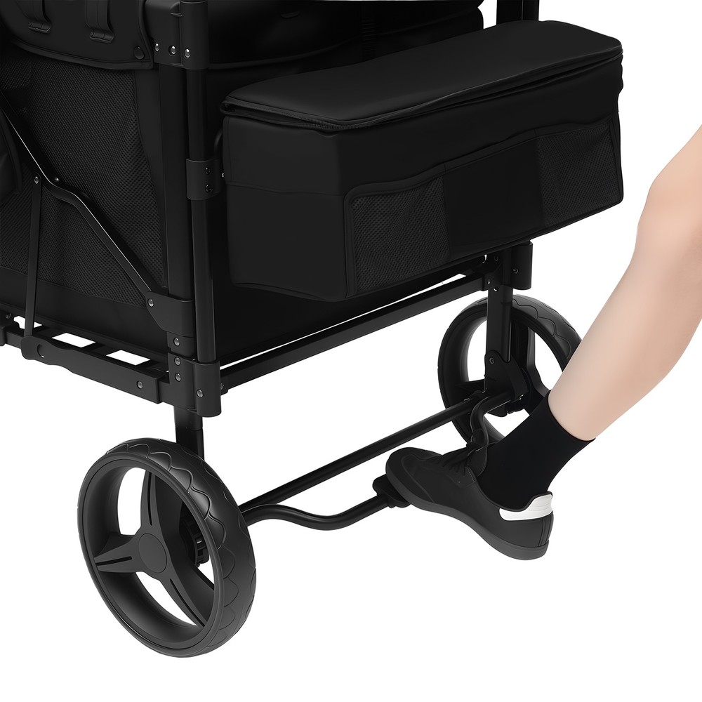 Stroller Wagon 4 Seats Quad Collapsible Stroller with Adjustable Handle & Canopy