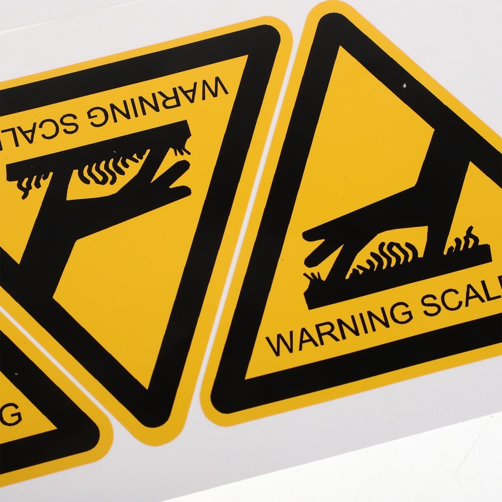 6 Pcs Equipment Safety Warning Stickers Caution Hot Heat Proof