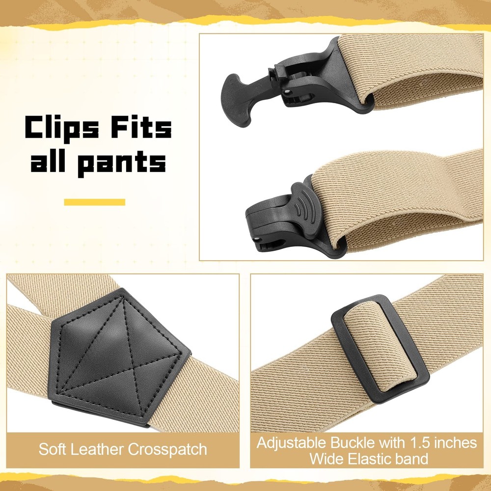 Hidden Undershirt Suspender Airport Friendly Straps Y-Back