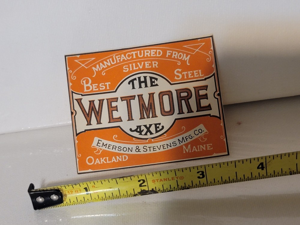 The WETMORE AXE ORIGINAL LABEL Emerson & Stevens ORIGINAL LABEL