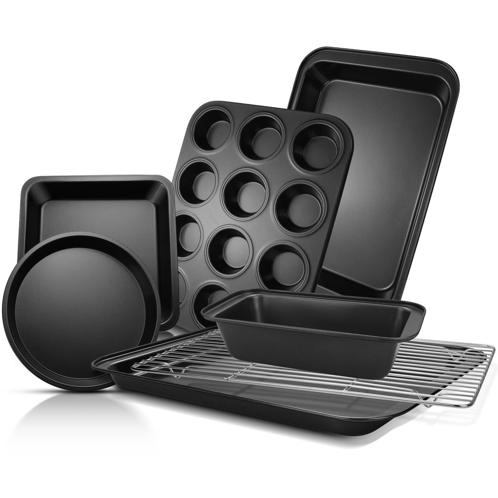 Bakeware Sets, Baking Pans Set, Nonstick Oven Pan for Kitchen with Wider G