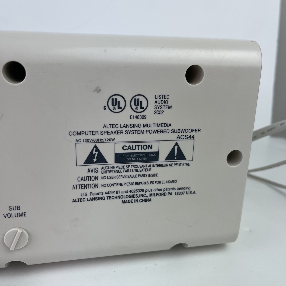 Altec Lansing ACS44 Multimedia Computer Speaker System Subwoofer - Tested Works