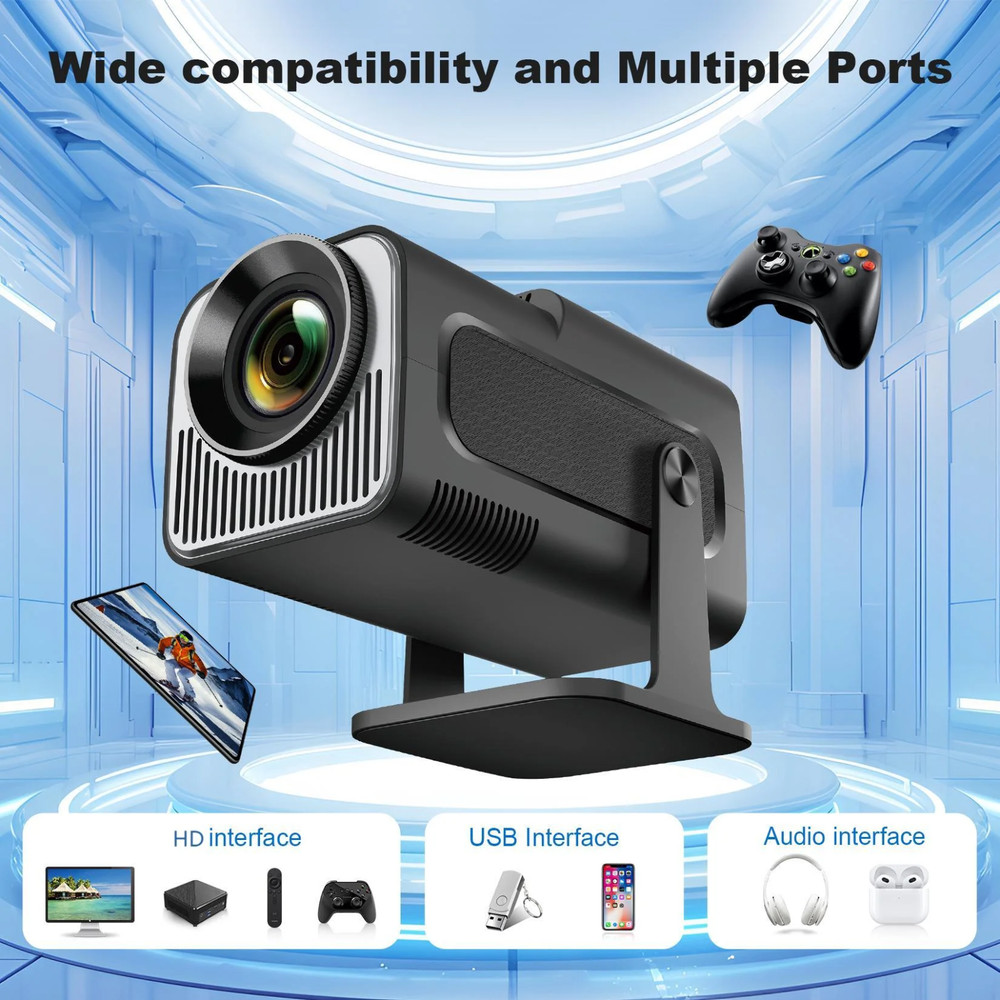 4K Android 11 Smart Projector Portable WiFi 6 Bluetooth 5.0 Auto Keystone NIB