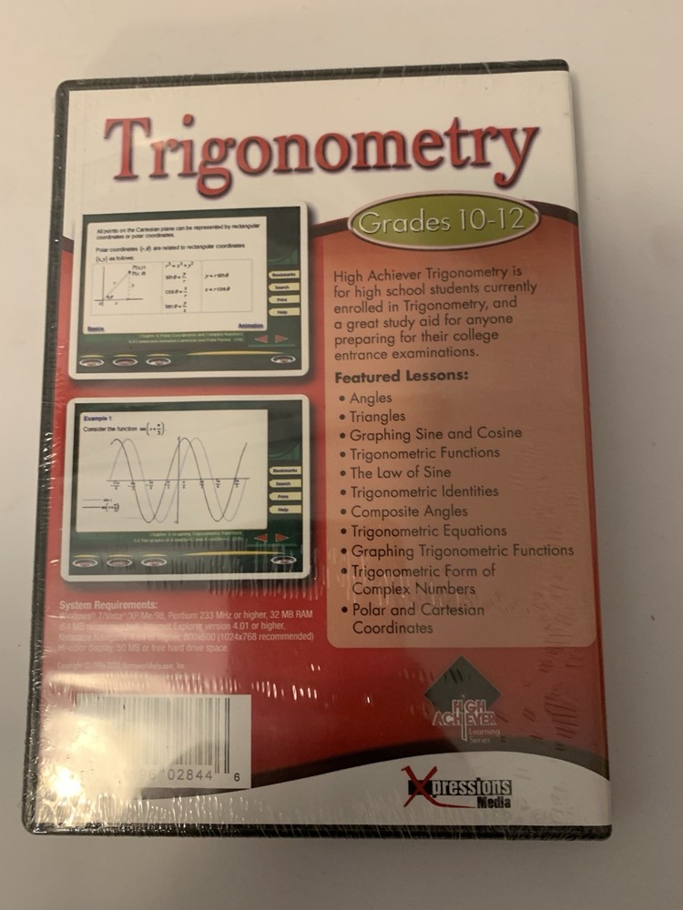NEW PC Trigonometry High Achiever Learning Series Grades 9-12 PC CD-Rom