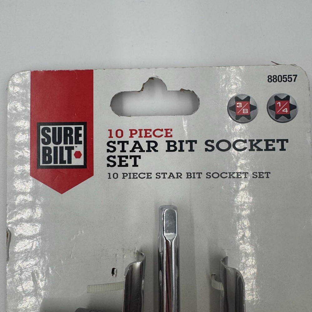 Surebilt 9 Piece Star Bit Socket Set With Handle & Various Sizes *READ*