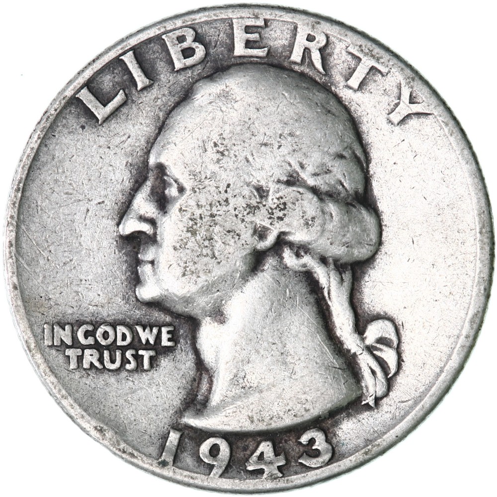 1943 (P) Washington Quarter 90% Silver Good GD