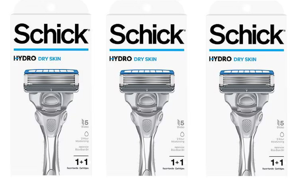 Schick Hydro 5 Razor Handle + 1 Refill Cartridge (3 Pack)