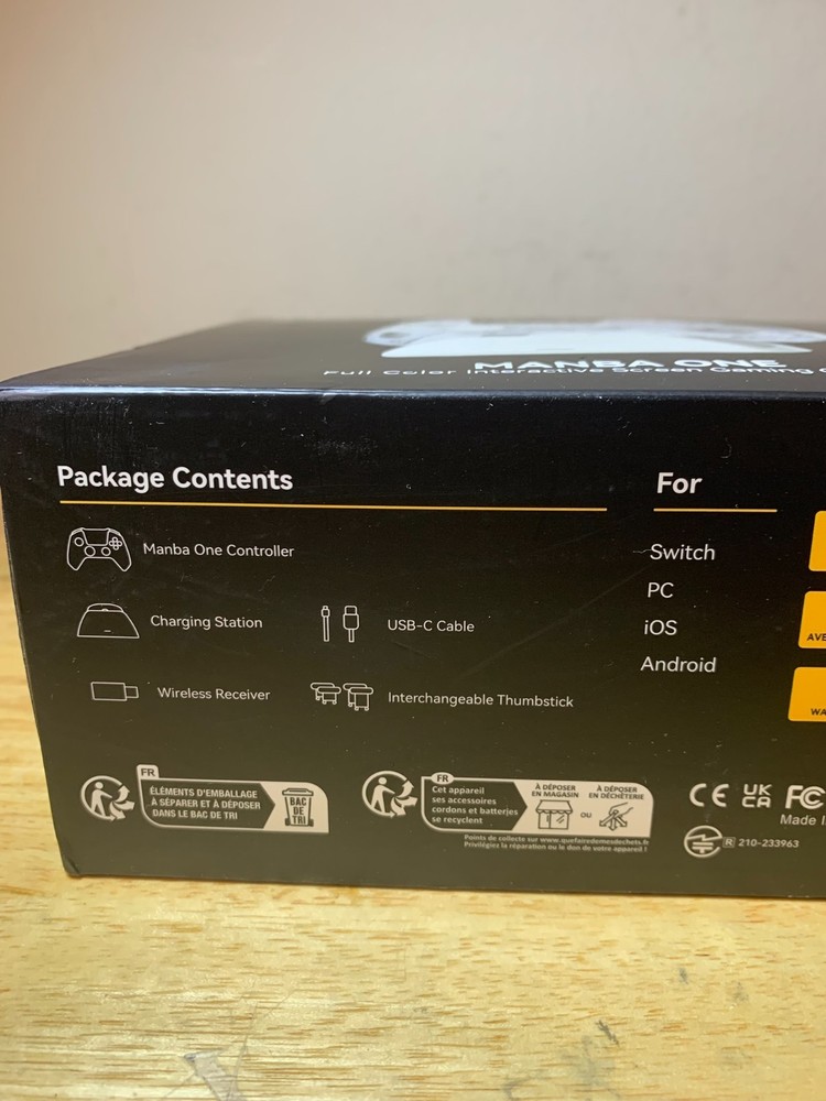 Manba One Full Color Interactive Screen Gaming Controller w/ Charging Dock White