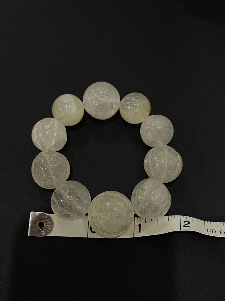 Natural Clear Quartz Bracelet with Oversized Beads