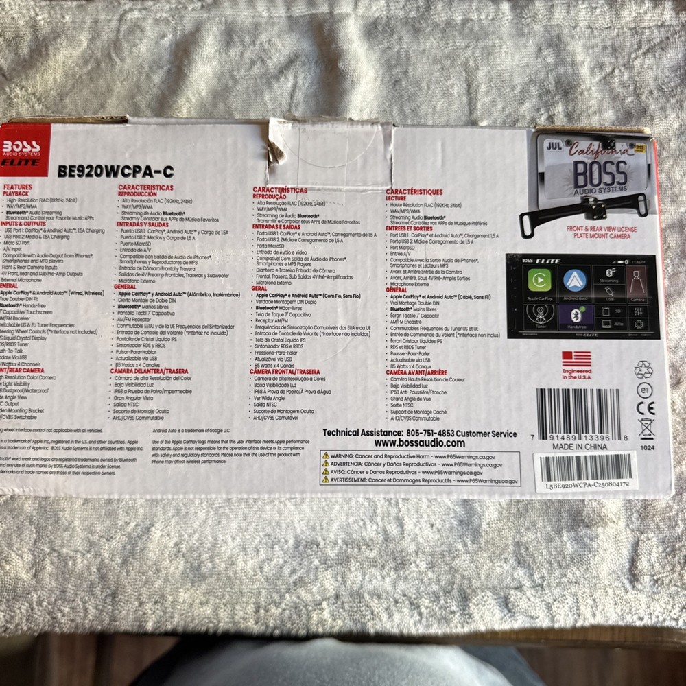 Boss Audio BE920WCPA-C Digital Multimedia Receiver + Camera New Open Box