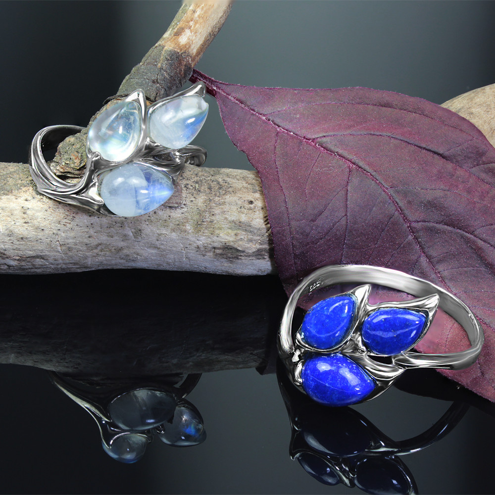 925 Silver Ring Blank – Multi-Stone Setting | Teardrop | DIY Gemstone Ring Base