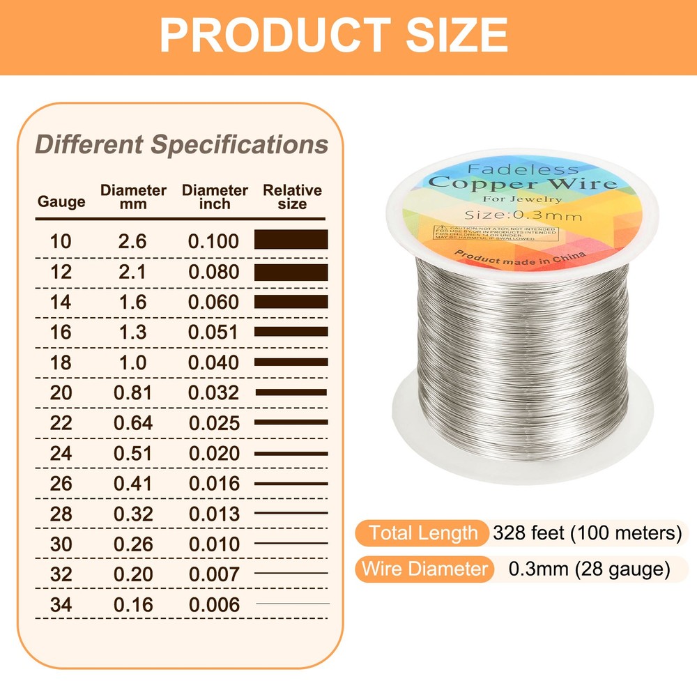 wire 328ft 28 Gauge Copper Craft Wrapping Wire, White