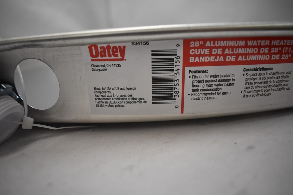 Oatey 34156 28" Aluminum Water Heater Pan with 1" - 1-1/2" PVC Fitting Lot of 6