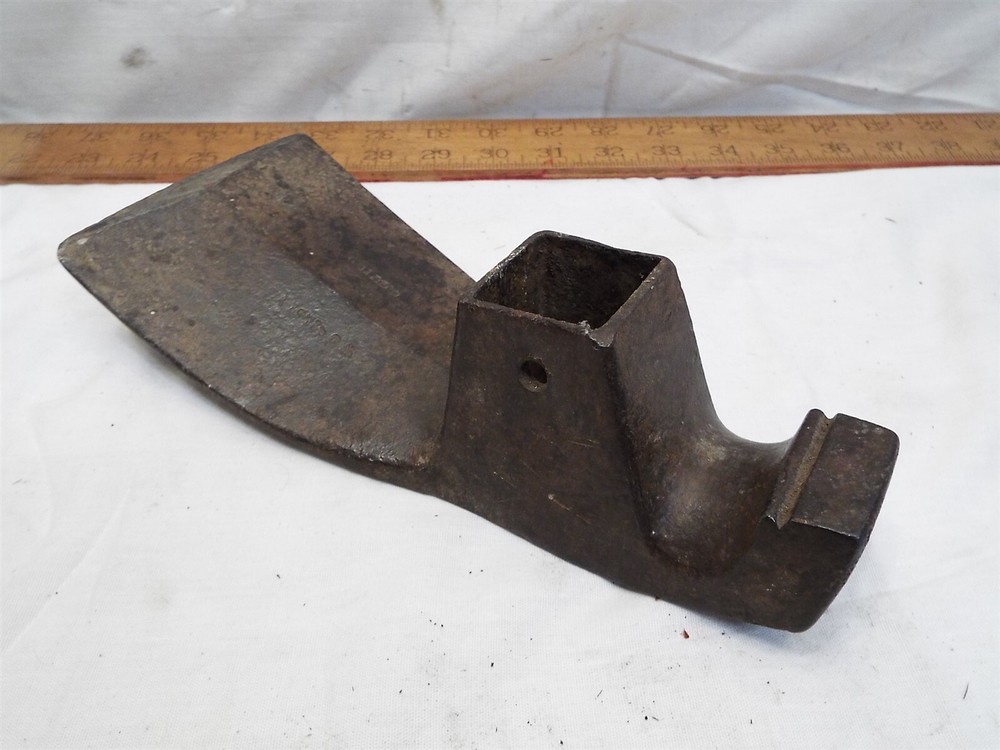 Antique Blacksmith Signed Shipwrights Lumber Adze Head Unique Poll Tool