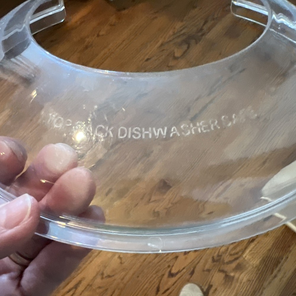 KitchenAid Mixer Splash Guard Pour Shield Bowl Chute Clear 9" Diameter
