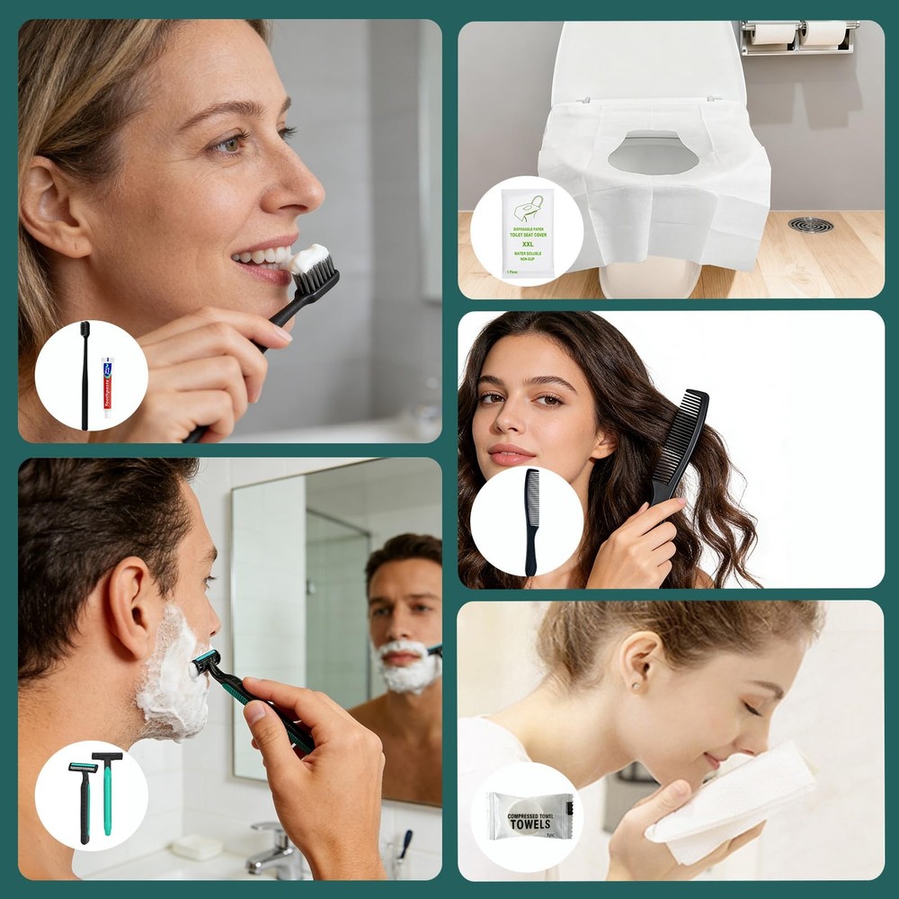 20 Sets Personal Hygiene Kit Bulk, Disposable Toothbrushes with Toothpaste, C...