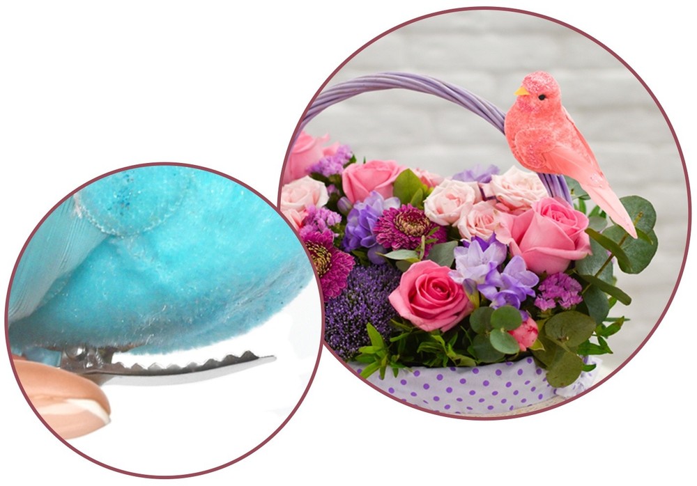 Craft Dcor Essentials FeatheredBird 4.3" 2/Pkg-Pastel