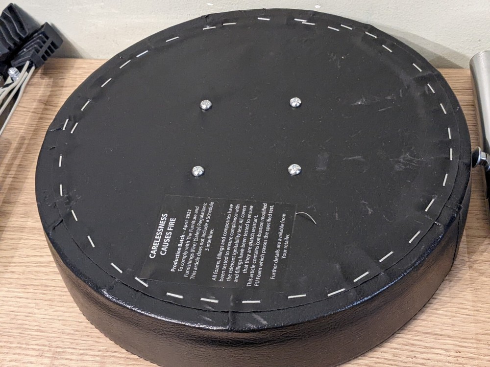 RockJam DP-001 adjustable drum stool throne with padded seat black/silver