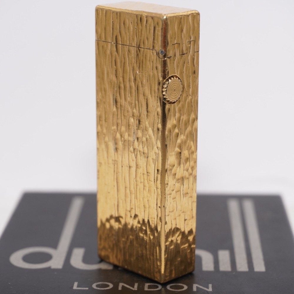 Dunhill Lighter Gold Bark Pattern-Ultrasonically Cleaned_Working