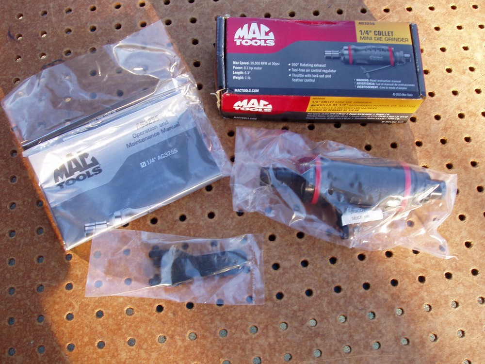 MAC TOOLS 1/4" COLLET MINI DIE GRINDER MODEL AG325S BRAND NEW NIB