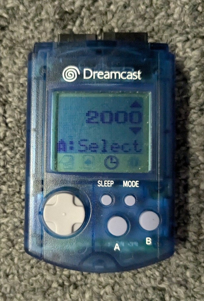 Official Sega Dreamcast Visual Memory Unit VMU Blue US ENGLISH VERSION!  Tested!