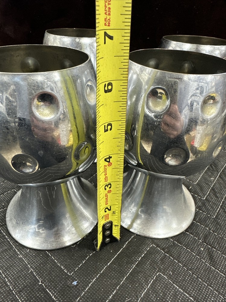 Case Brass Chrome Pitcher And Goblets- Case Design-USA Made