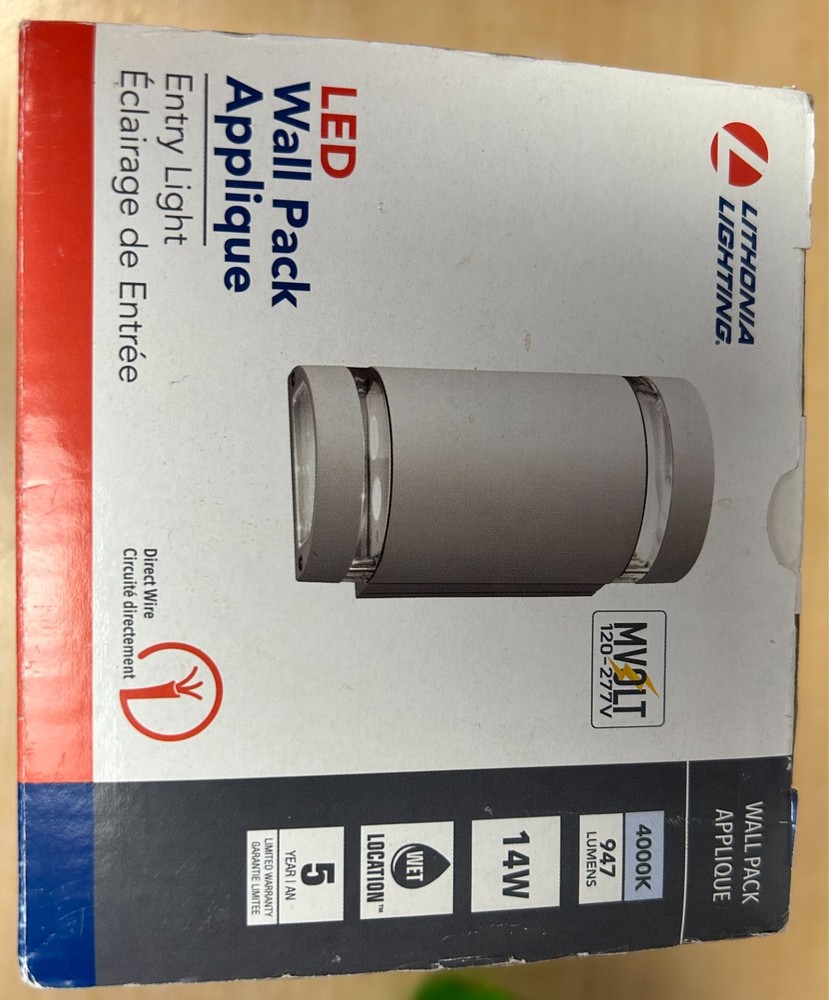 LITHONIA LED WALL PACK ENTRY LIGHT# OLLWU LED P1 40K WHITE NEW