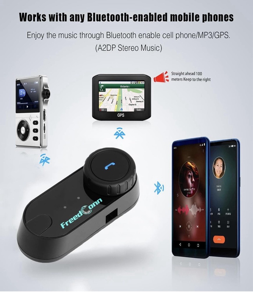Freedconn Motorcycle Bluetooth Headset TCOM-SC BT5.0 Motorcycle Bluetooth Commun