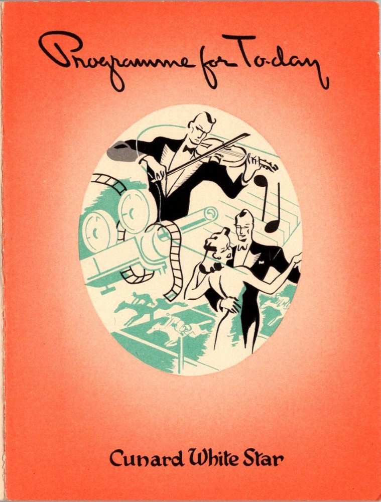 March 1950 RMS Queen Mary Today's Programme Program Itinerary Cunard White Star