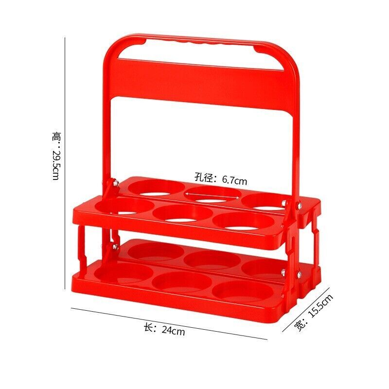 10inch Foldable Plastic Drink Carrier with Handle Beverage Delivery Holder