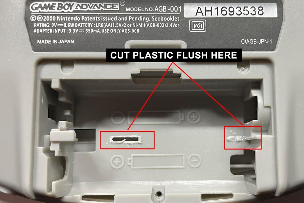 GameBoy Advance GBA USB-C Rechargeable Battery Pack