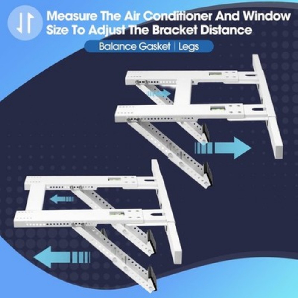 Adjustable Window AC Bracket Stand Conditioner Support Bracket No Drilling White