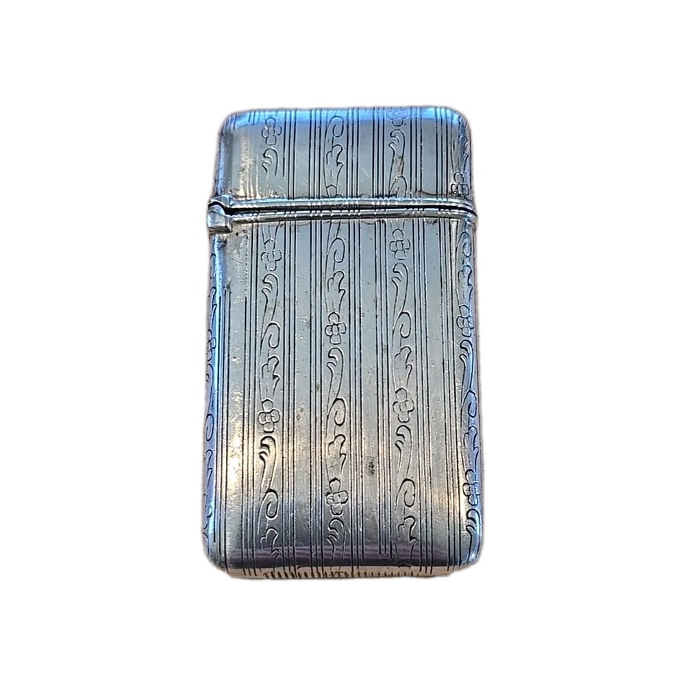 Antique Silver Plate Vesta Case Match Safe