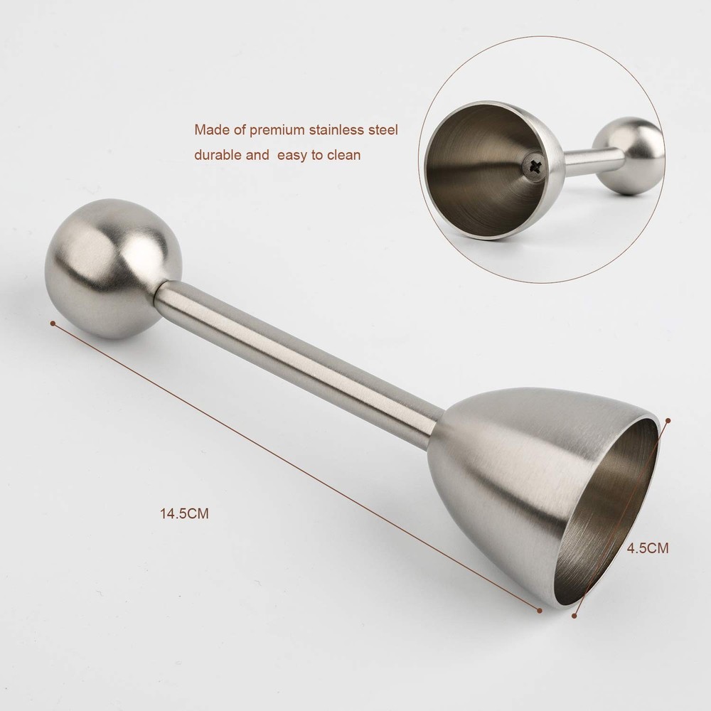 Egg Cracker Topper Cutter for Soft Boiled Eggs Stainless Steel Shell Silver